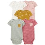Carter’s Unisex 5-Pack Multicolored Cotton Bodysuits