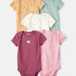 Carter’s Unisex 5-Pack Multicolored Cotton Bodysuits